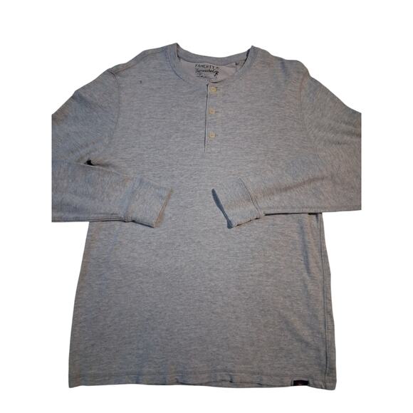 Faherty Sunwashed Men's size M Organic Cotton Grungecore Preppy Slub Henley Tee - Picture 5 of 16